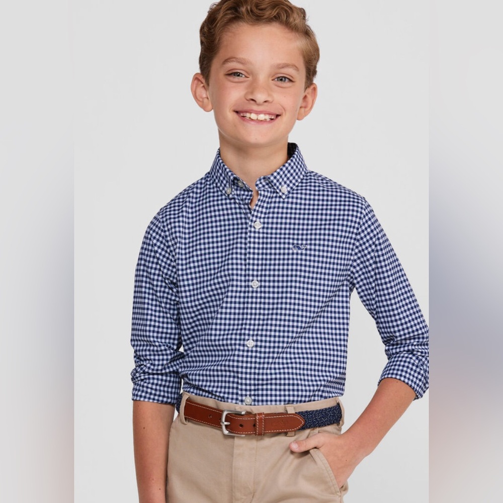 Boys On the go brr Gingham shirt